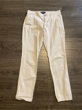 Banana Republic Cream Girlfriend Fit Cropped Pants Size 4